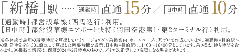 都営浅草線浅草駅より新橋駅直通15分